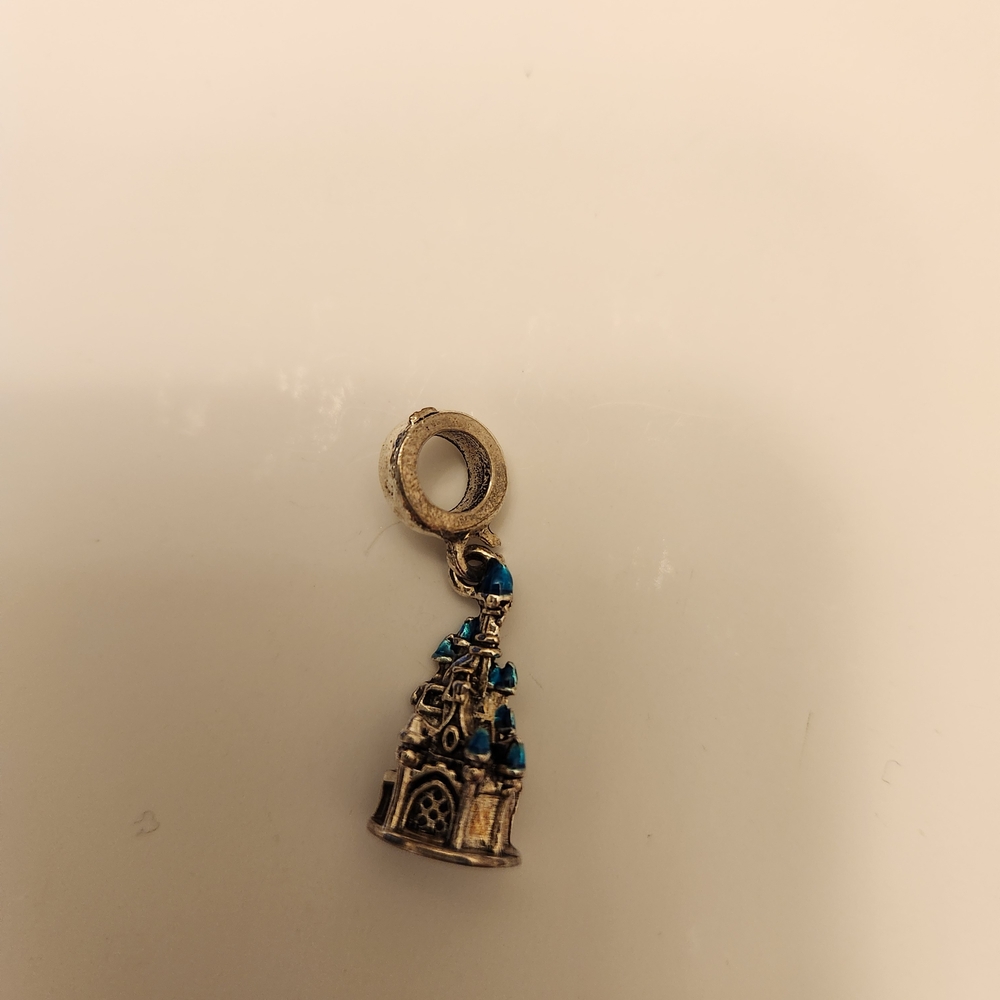 Silver and Blue Castle Charm